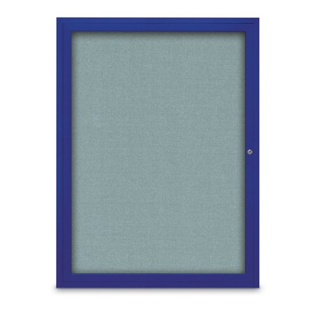 United Visual Products Slim Enclosed Corkboard, 18"x24", White Alum Frame/Surf UVEB1824-WHITE-SURF
